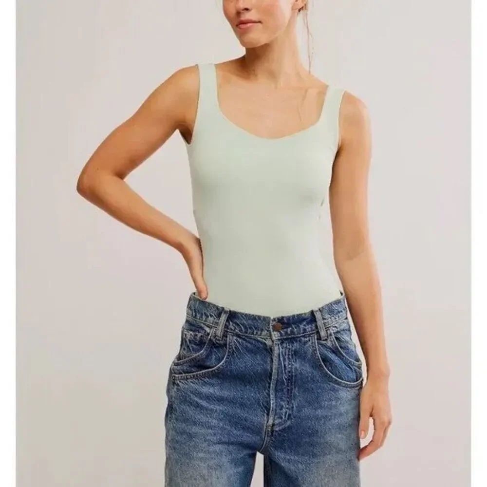 ✨Free People Tank Top Sz M/L Mint Bodysuit✨